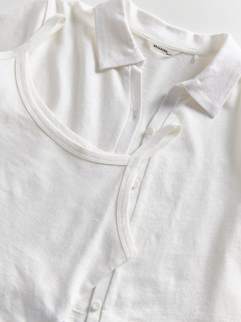 Reserved Girl's White Buttoned Short Sleeve T-Shirt With Tank Top |  Reserved In Lebanon