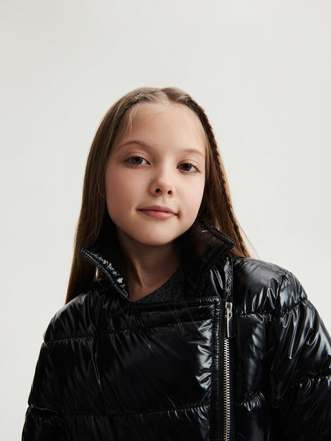 Reserved Girl's Black Quilted Jacket With A Belt | Reserved In Lebanon