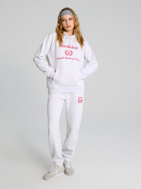 Sinsay Women's Light Gray Embroidery Printed Hoodie |Sinsay In Lebanon