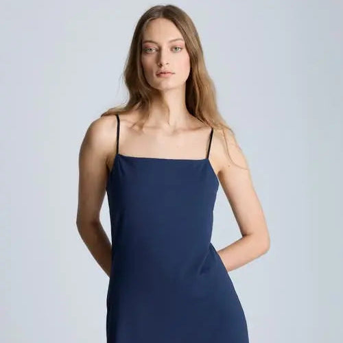 Kenneth Cole Women's Navy Athletic Stretch Maxi Slip Dress