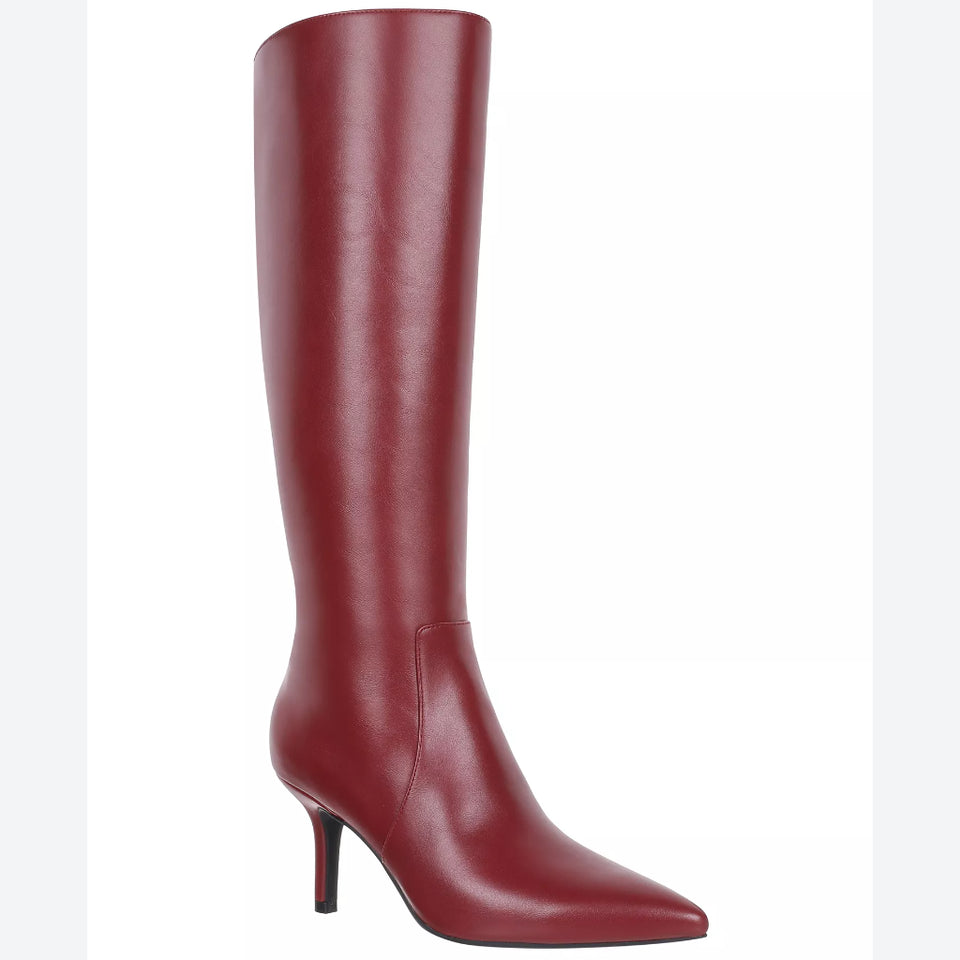 I.N.C. International Concepts Women's Dark Red Mckennaa Pointy Toe Boots