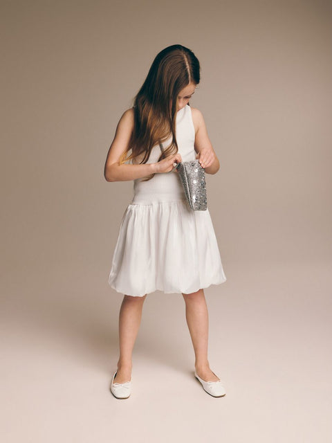 Reserved Girl's Silver Shell Shaped Details Bag |Reserved In Lebanon