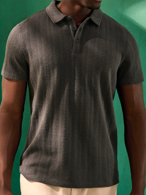 Sinsay Men's Dark Gray Polo Neck T-Shirt|Sinsay In Lebanon