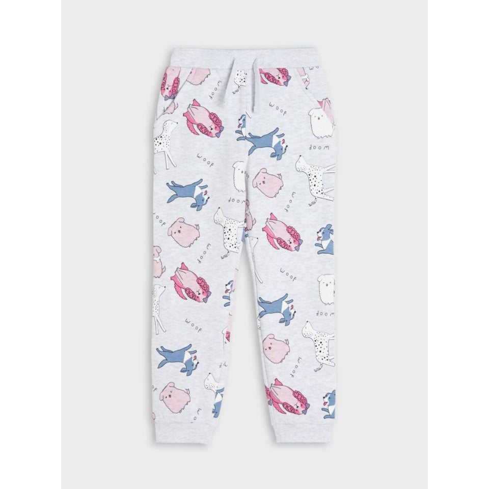 Sinsay Girl's Light Grey Animal Printed Sweatpants
