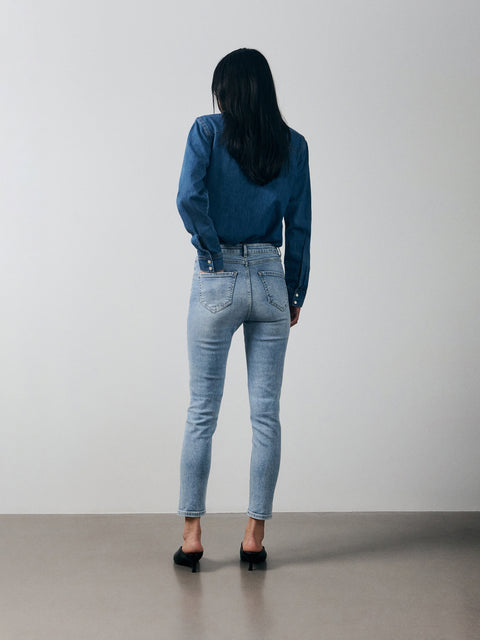 Reserved Women's Light Blue Slim Mid-Rise Jeans | Reserved In Lebanon