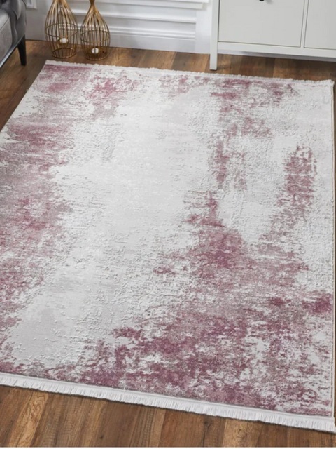 SD Home Pink Fringed Woven Carpet  200X290 cm TR288