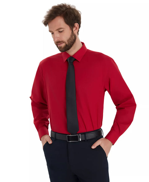 Alfani Men's Red Solid Slim-Fit Dress Shirt | Alfan In Lebanon