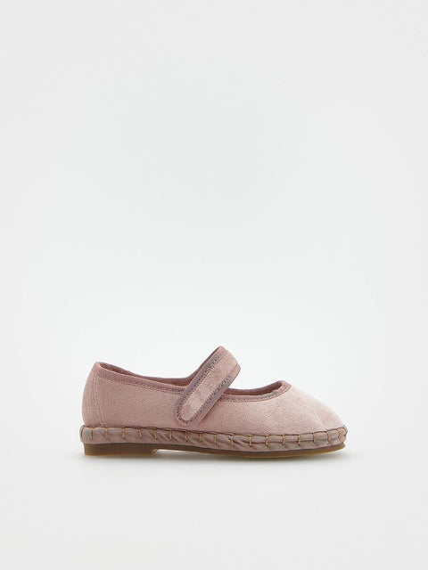 Reserved Baby Girl's Dusty Rose Faux Suede Ballerinas | Reserved In Lebanon