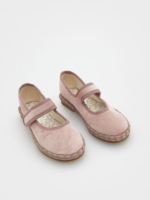 Reserved Baby Girl's Dusty Rose Faux Suede Ballerinas | Reserved In Lebanon