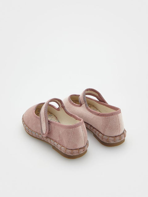 Reserved Baby Girl's Dusty Rose Faux Suede Ballerinas | Reserved In Lebanon