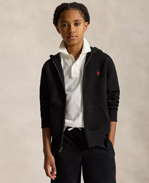 Polo Ralph Lauren Boy's Black Cotton Fleece Zip Up Jacket |Polo Ralph Lauren In Lebanon