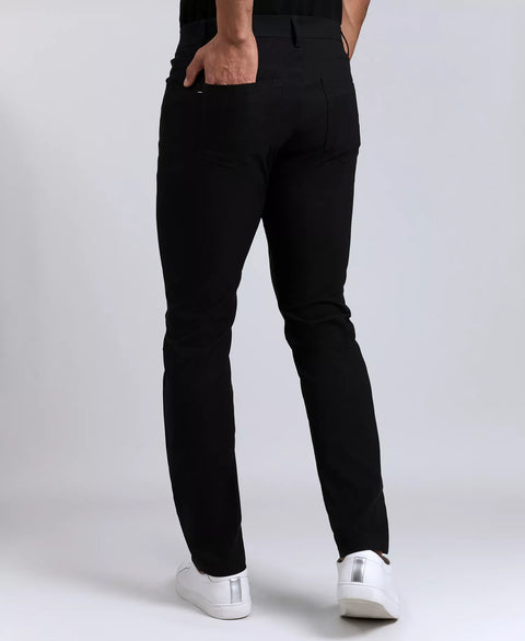 Kenneth Cole Men's Black Slim-Tapered Fit Stretch Tech Pants | Kenneth Cole In Lebanon