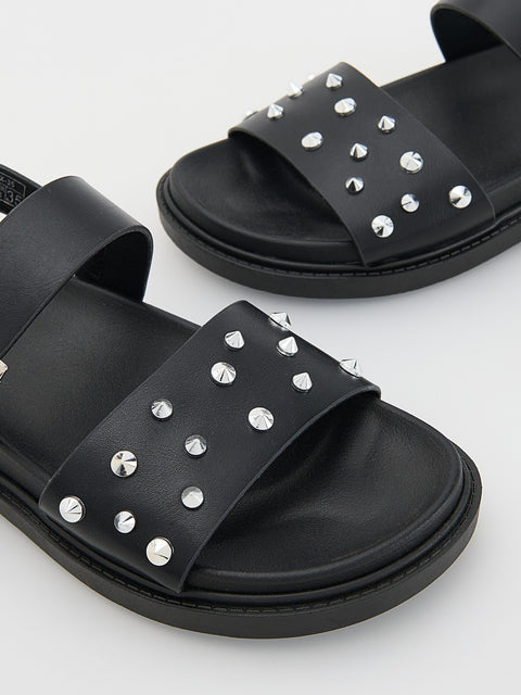 Reserved Girl's Black Sandals With Rhinestones | Reserved In Lebanon