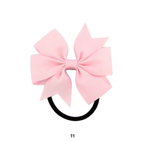 Ribbed bow candy color scrunchie
