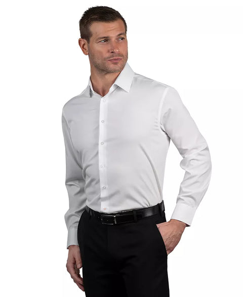 Nautica Men’s White Regular Fit Long Sleeve Supershirt Dress Shirt |Nautica In Lebanon