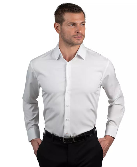 Nautica Men’s White Regular Fit Long Sleeve Supershirt Dress Shirt |Nautica In Lebanon