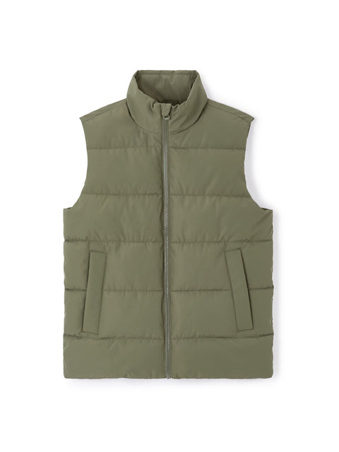 Celio Men's Khaki Green Puffer Down Vests | Celio In Lebanon