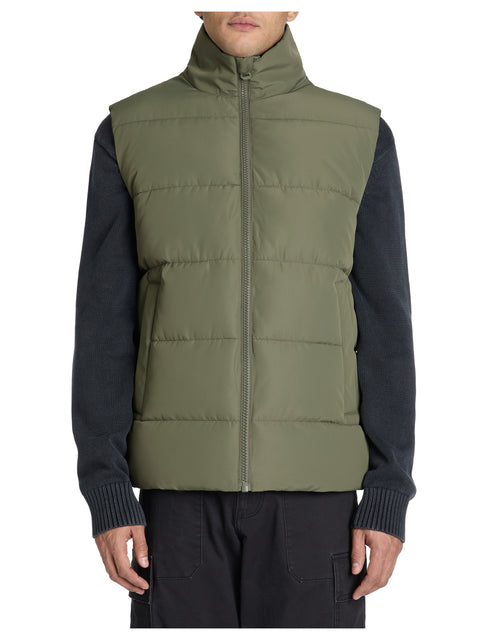 Celio Men's Khaki Green Puffer Down Vests | Celio In Lebanon