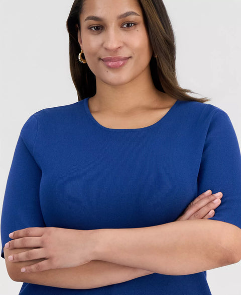 Tahari Women’s Royal Blue Plus Size Knit Blouse|Tahari In Lebanon