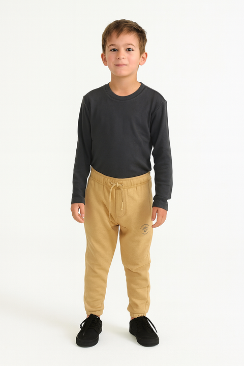 POMPdeLUX Boy's Light Beige Jogger Sweatpants | POMPdeLUX in Lebanon