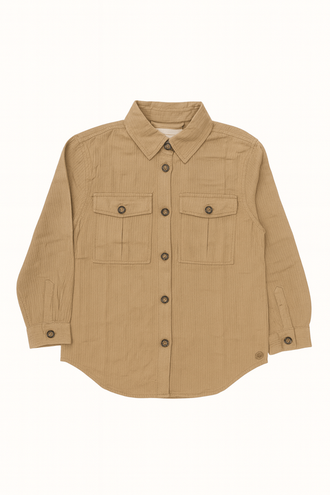 POMPdeLUX Girl's Beige Shacket Jacket  |POMPdeLUX in Lebanon
