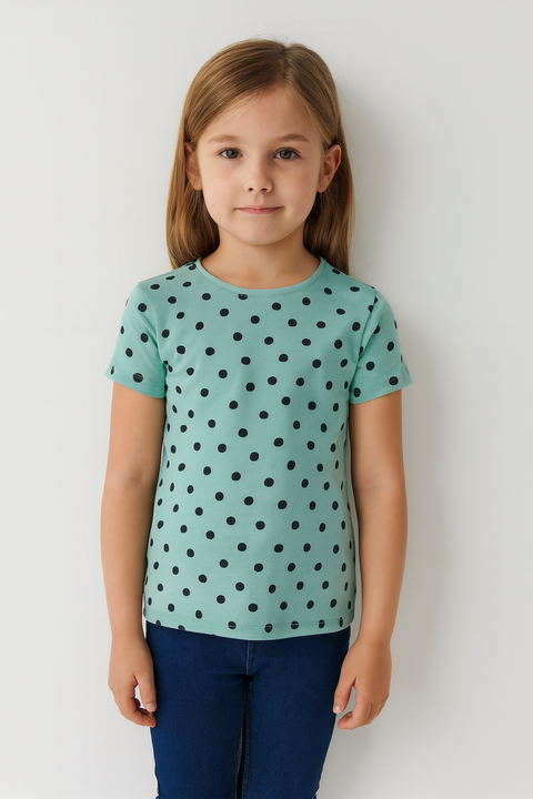 Sinsay Girl's Mint Green Dotted T-Shirt | Sinsay In Lebanon