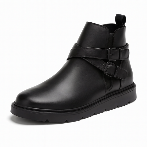 Tata Italia  Women's Black Leather Buckle Boots | Tata Italia In Lebanon