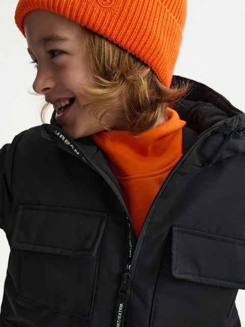 Reserved Boy's Black Quilted Hooded Jacket|Reserved In Lebanon