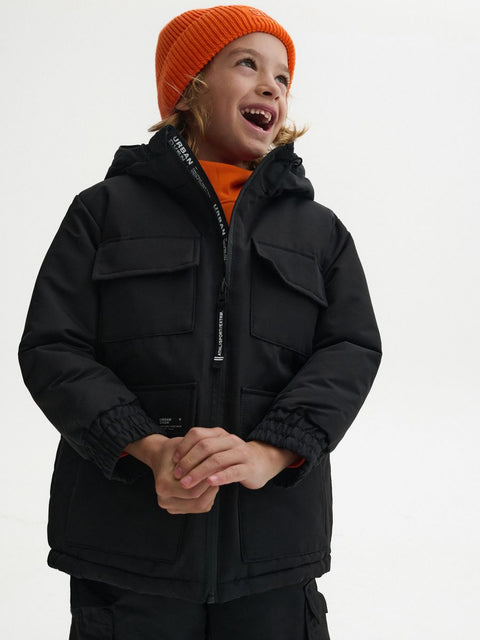 Reserved Boy's Black Quilted Hooded Jacket|Reserved In Lebanon