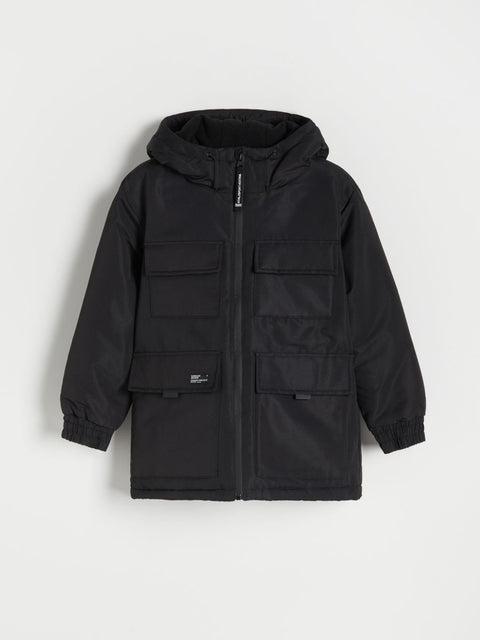 Reserved Boy's Black Quilted Hooded Jacket|Reserved In Lebanon