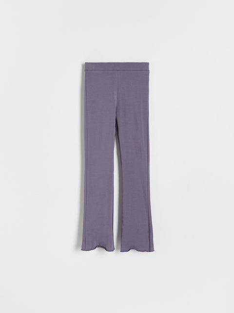 Pair of gray leggings on a white background