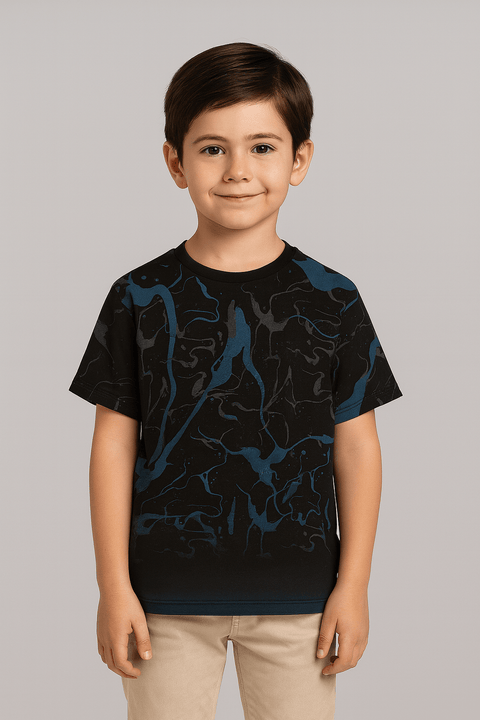 Univibe Boy's Black T-Shirt ABFK366