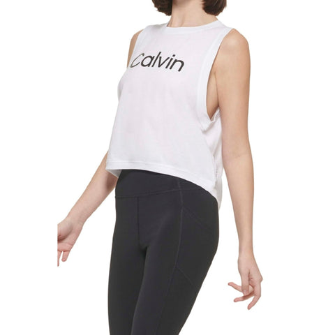 Calvin Klein Women's White T-Shirt ABF866(ll30) shr