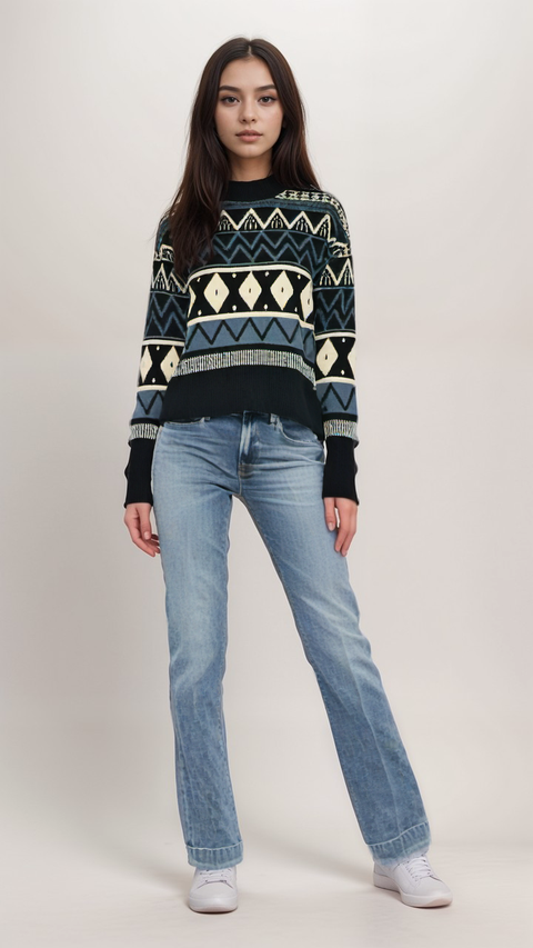 LeGer Women's Multicolor Long-Sleeve Blouse | LeGer in Lebanon