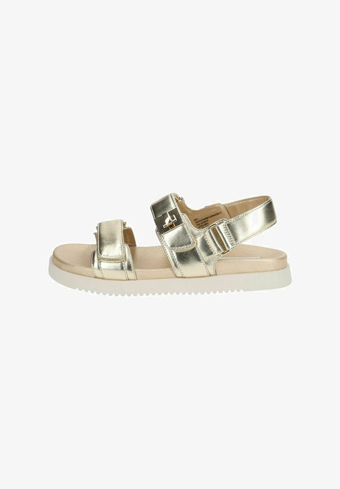 Steve Madden Women's Gold Leather Mona Sandals | Steve Madden In Lebanon