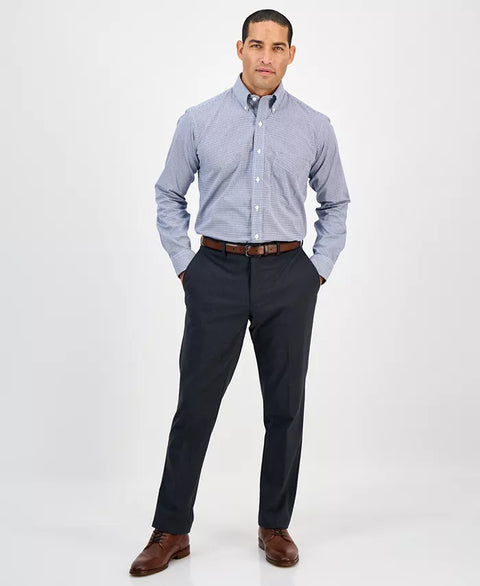 Club Room Men's Navy & White Regular Fit Mini Gingham Dress Shirt | Club Room In Lebanon