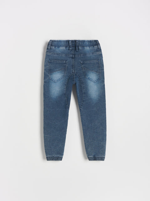 Blue jeans on a white background