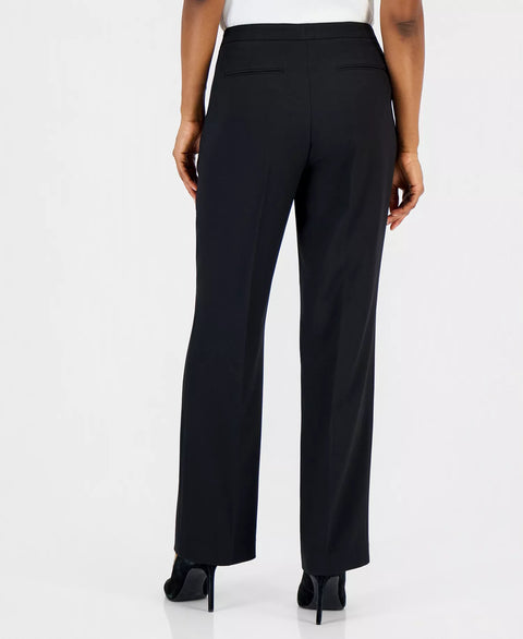 Kasper Women's Black Claire Mid-Rise Straight Leg Trouser | Kasper in Lebanon