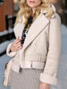 Sinsay Women's Light Beige Plain Biker Jacket | Sinsay In Lebanon