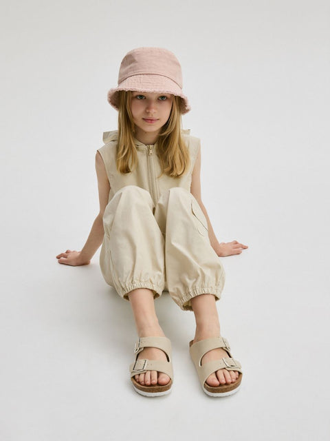 Reserved Girl's Light Beige Mules Buckles Slippers | Reserved In Lebanon