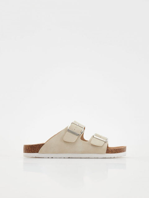 Reserved Girl's Light Beige Mules Buckles Slippers | Reserved In Lebanon