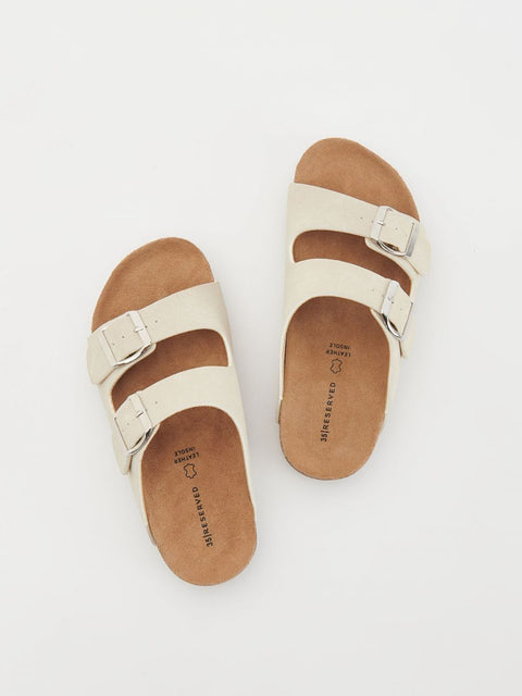 Reserved Girl's Light Beige Mules Buckles Slippers | Reserved In Lebanon