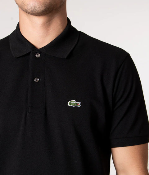 Lacoste Men's Black Classic Fit Croc Logo Polo T-Shirt|Lacoste In Lebanon