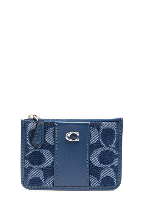 Coach Women's Dark Blue Denim & leather Wallet | Coach  In Lebanon