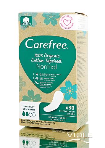 Carefree Organic Cotton Topsheet Normal Pantyliners 30pcs
