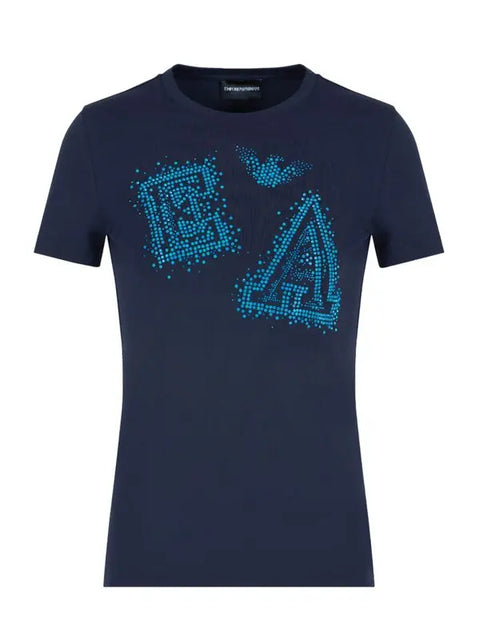Emporio Armani Women's Navy Studded T-Shirt | Emporio Armani In Lebanon