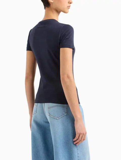 Emporio Armani Women's Navy Studded T-Shirt | Emporio Armani In Lebanon