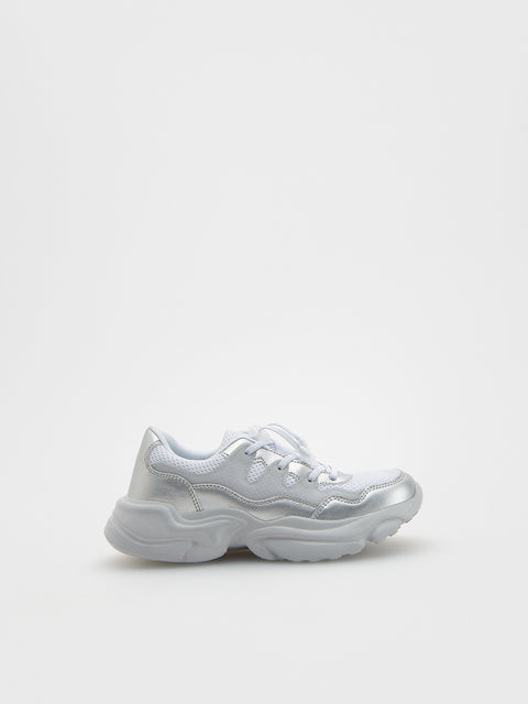 Reserved Women's Silver Metallic Sneakers | Reserved In Lebanon