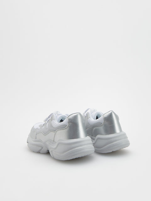 Reserved Women's Silver Metallic Sneakers | Reserved In Lebanon