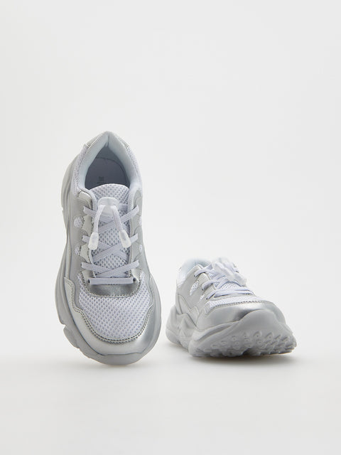 Reserved Women's Silver Metallic Sneakers | Reserved In Lebanon